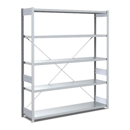 Bito Fachbodenregal Typ:EL mit 5 Fachböden L1358xH2000xT424 mm, Grundfeld 100 kg verzinkt