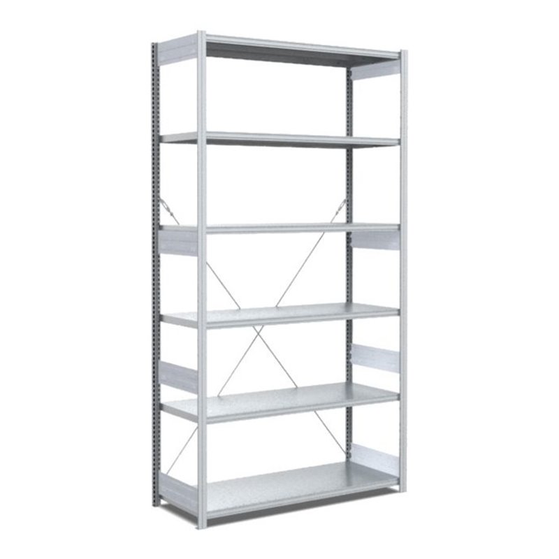 Bito Fachbodenregal Typ:EL mit 6 Fachböden L1058xH2500xT524 mm, Grundfeld 100 kg verzinkt