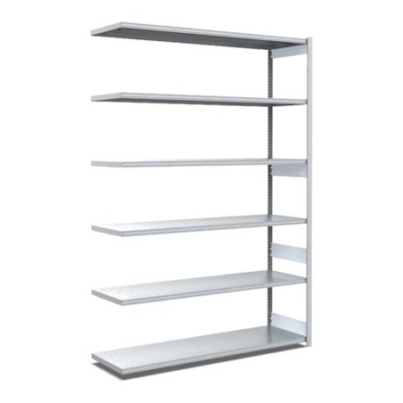 Bito Fachbodenregal Typ:EL mit 6 Fachböden L1308xH2500xT524 mm, Anbaufeld 100 kg verzinkt