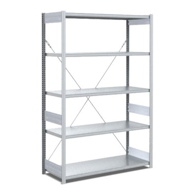 Bito Fachbodenregal Typ:EL mit 5 Fachböden L1058xH2000xT524 mm, Grundfeld 100 kg verzinkt