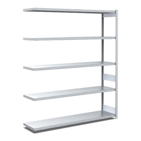 Bito Fachbodenregal Typ:EL mit 5 Fachböden L1308xH2000xT424 mm, Anbaufeld 100kg verzinkt