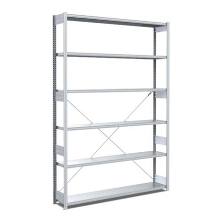 Bito Fachbodenregal Typ:EL mit 6 Fachböden L1358xH2500xT324 mm, Grundfeld 100 kg verzinkt