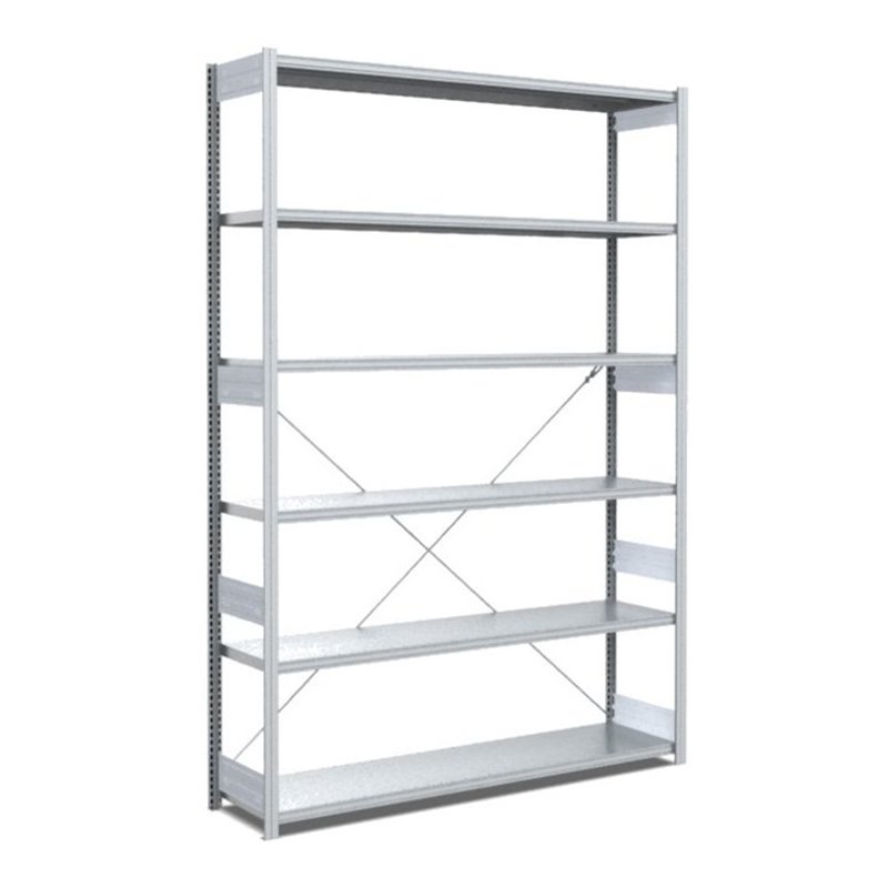 Bito Fachbodenregal Typ:EL mit 6 Fachböden L1358xH2500xT424 mm, Grundfeld 100 kg verzinkt