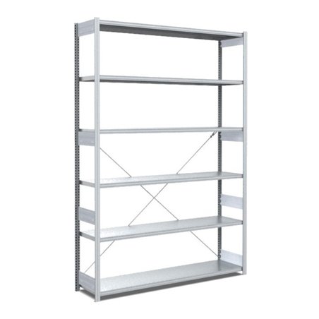 Bito Fachbodenregal Typ:EL mit 6 Fachböden L1358xH2500xT424 mm, Grundfeld 100 kg verzinkt