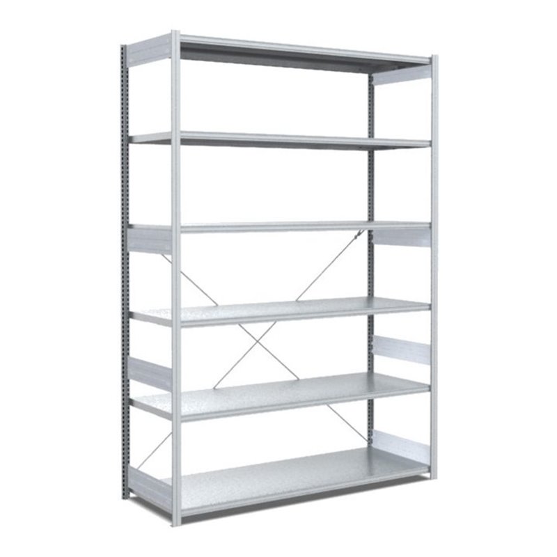 Bito Fachbodenregal Typ:EL mit 6 Fachböden L1358xH2500xT624 mm, Grundfeld 100 kg verzinkt