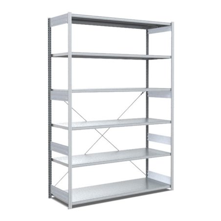 Bito Fachbodenregal Typ:EL mit 6 Fachböden L1358xH2500xT624 mm, Grundfeld 100 kg verzinkt