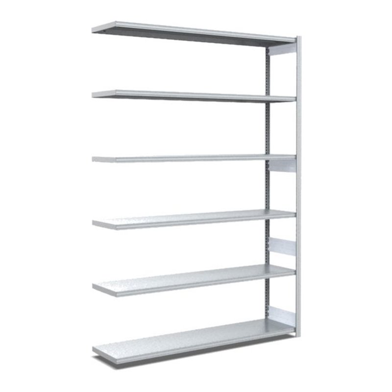 Bito Fachbodenregal Typ:EL mit 6 Fachböden L1308xH2500xT424 mm, Anbaufeld 100 kg verzinkt