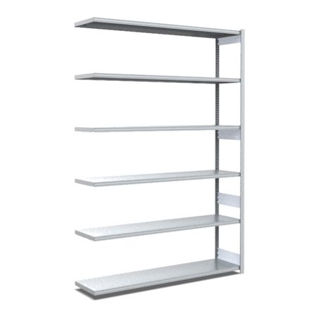 Bito Fachbodenregal Typ:EL mit 6 Fachböden L1308xH2500xT424 mm, Anbaufeld 100 kg verzinkt