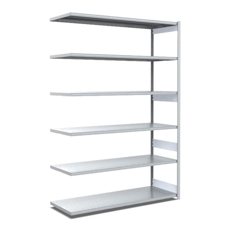 Bito Fachbodenregal Typ:EL mit 6 Fachböden L1308xH2500xT624 mm, Anbaufeld 100 kg verzinkt