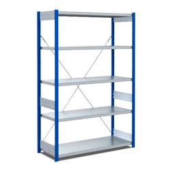 Bito Fachbodenregal Typ:EL mit 5 Fachböden L1058xH2000xT524 mm, Grundfeld 100 kg enzianblau