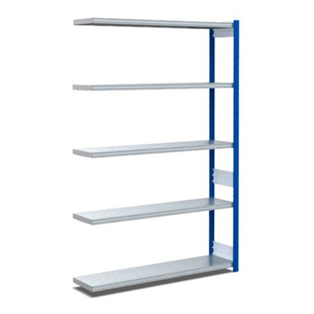 Bito Fachbodenregal Typ:EL mit 5 Fachböden L1008xH2000xT324 mm, Anbaufeld 100 kg enzianblau