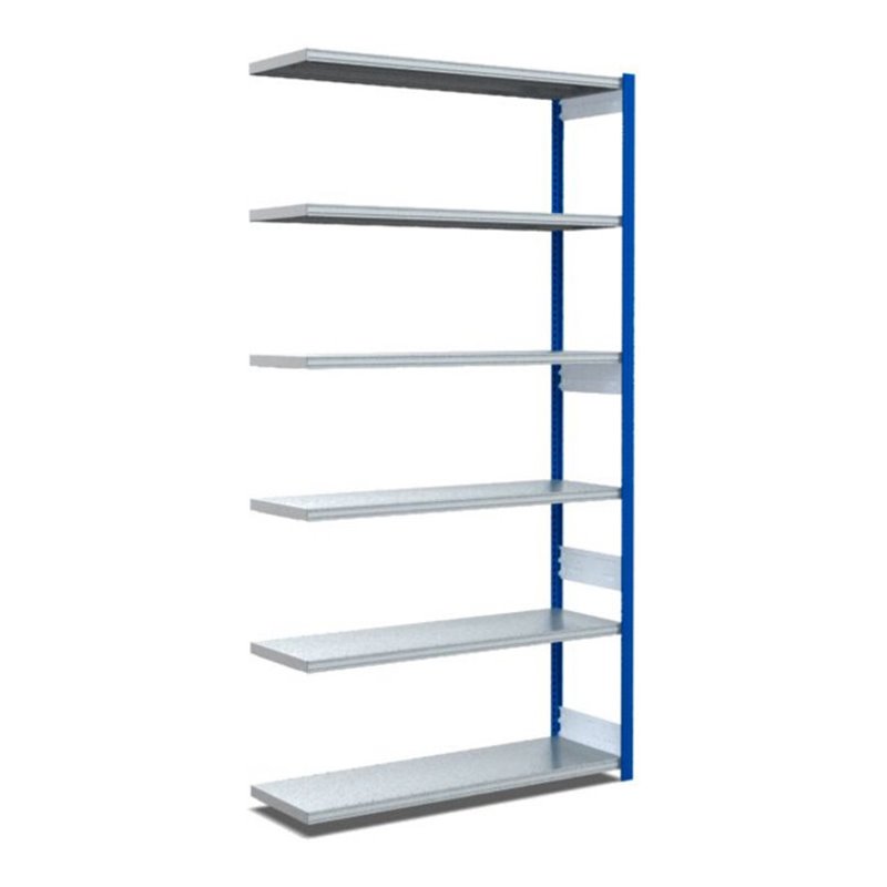 Bito Fachbodenregal Typ:EL mit 6 Fachböden L1008xH2500xT424 mm, Anbaufeld 100 kg enzianblau