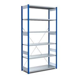 Bito Fachbodenregal Typ:EL mit 6 Fachböden L1058xH2500xT524 mm, Grundfeld 100 kg enzianblau