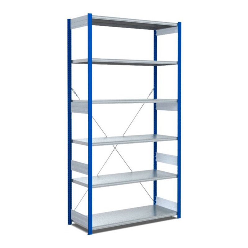 Bito Fachbodenregal Typ:EL mit 6 Fachböden L1058xH2500xT524 mm, Grundfeld 100 kg enzianblau