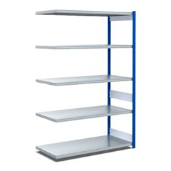 Bito Fachbodenregal Typ:EL mit 5 Fachböden L1008xH2000xT624 mm, Anbaufeld 100 kg enzianblau