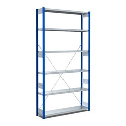 Bito Fachbodenregal Typ:EL mit 6 Fachböden L1058xH2500xT324 mm, Grundfeld 100 kg enzianblau