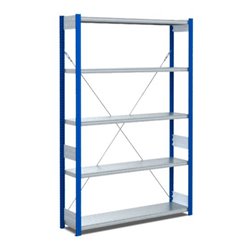 Bito Fachbodenregal Typ:EL mit 5 Fachböden L1058xH2000xT324 mm, Grundfeld 100 kg enzianblau