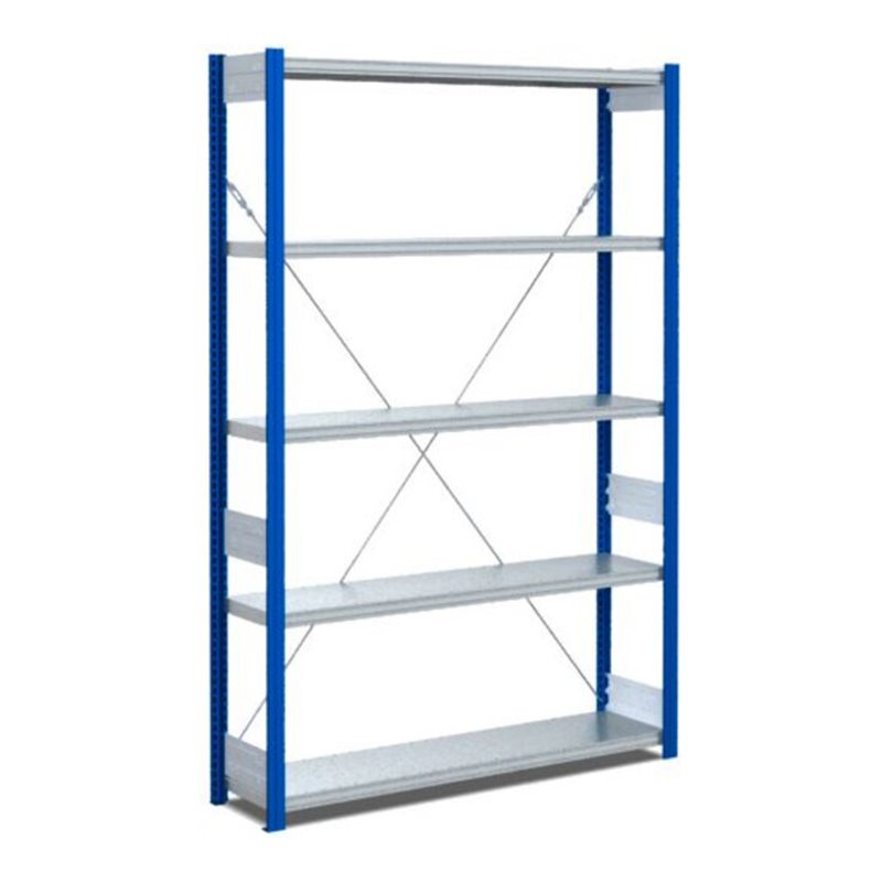 Bito Fachbodenregal Typ:EL mit 5 Fachböden L1058xH2000xT324 mm, Grundfeld 100 kg enzianblau