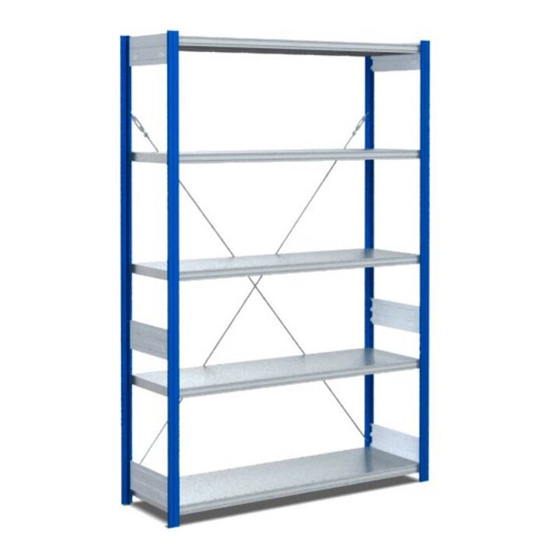 Bito Fachbodenregal Typ:EL mit 5 Fachböden L1058xH2000xT424 mm, Grundfeld 100 kg enzianblau