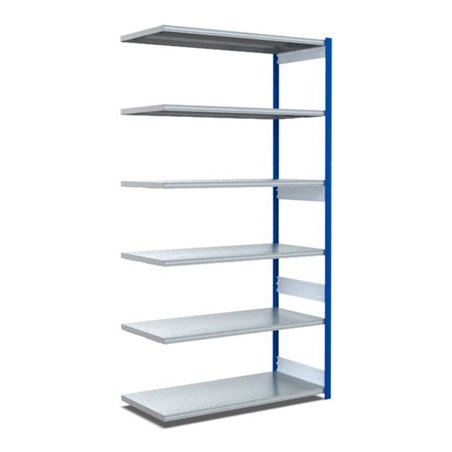 Bito Fachbodenregal Typ:EL mit 6 Fachböden L1008xH2500xT624 mm, Anbaufeld 100 kg enzianblau