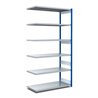 Bito Fachbodenregal Typ:EL mit 6 Fachböden L1008xH2500xT624 mm, Anbaufeld 100 kg enzianblau