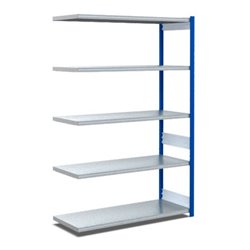 Bito Fachbodenregal Typ:EL mit 5 Fachböden L1008xH2000xT524 mm, Anbaufeld 100 kg enzianblau