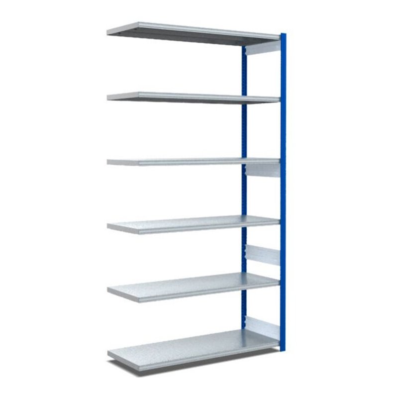 Bito Fachbodenregal Typ:EL mit 6 Fachböden L1008xH2500xT524 mm, Anbaufeld 100 kg enzianblau