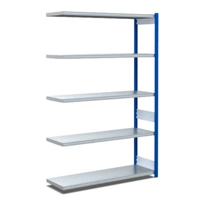 Bito Fachbodenregal Typ:EL mit 5 Fachböden L1008xH2000xT424 mm, Anbaufeld 100 kg enzianblau