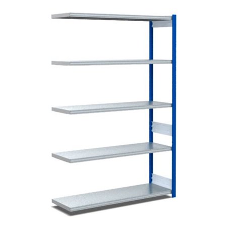 Bito Fachbodenregal Typ:EL mit 5 Fachböden L1008xH2000xT424 mm, Anbaufeld 100 kg enzianblau