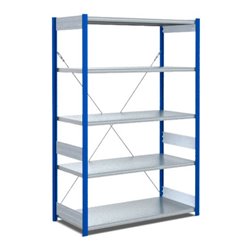 Bito Fachbodenregal Typ:EL mit 5 Fachböden L1058xH2000xT624 mm, Grundfeld 100 kg enzianblau