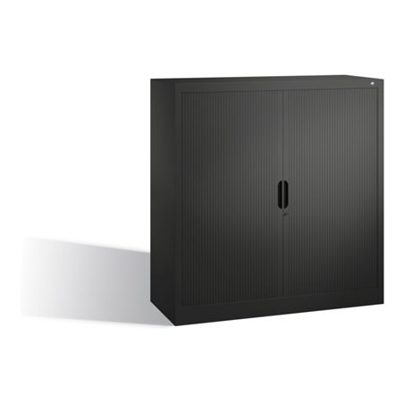 C+P Akten-Sideboard Omnispace mit Rollladen, 3 Ordnerhöhen, H1230xB1200xT420mm Schwarzgrau