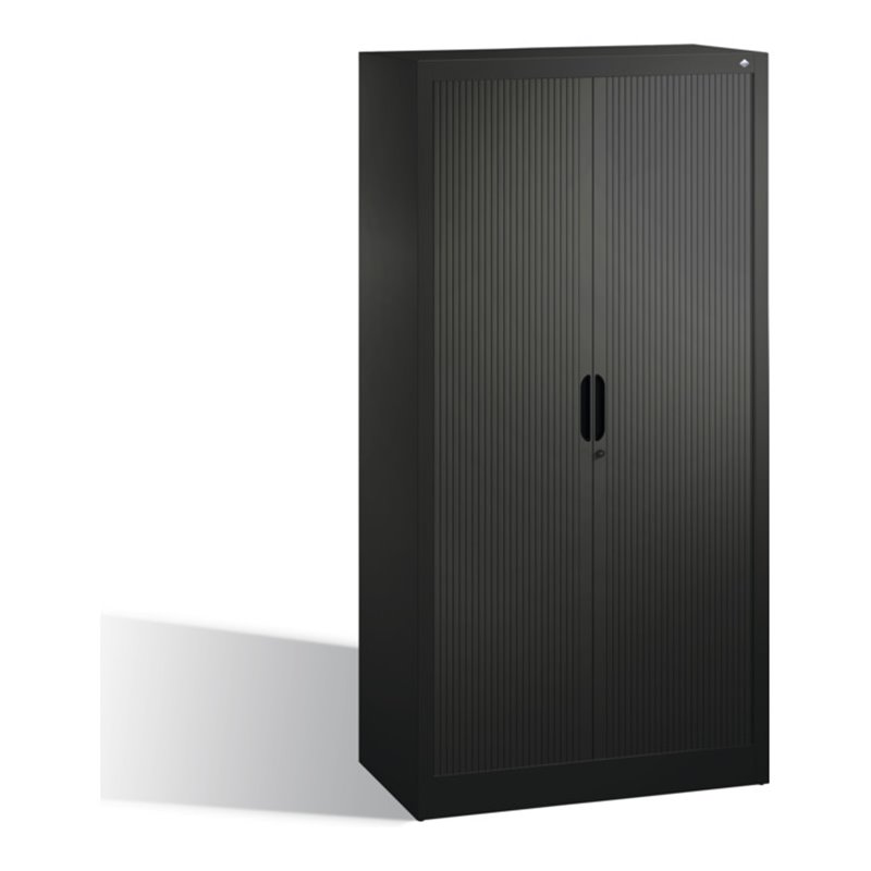 C+P Akten-Sideboard Omnispace mit Rollladen, 4 Ordnerhöhen, H1660xB800xT420mm Schwarzgrau