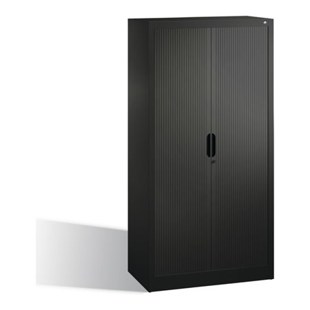 C+P Akten-Sideboard Omnispace mit Rollladen, 4 Ordnerhöhen, H1660xB800xT420mm Schwarzgrau