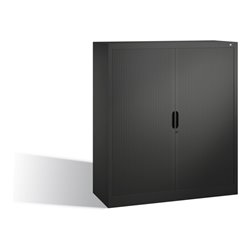 C+P Akten-Sideboard Omnispace mit Rollladen, 3 Ordnerhöhen, H1345xB1200xT420mm Schwarzgrau