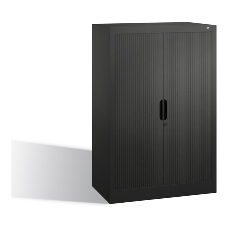 C+P Akten-Sideboard Omnispace mit Rollladen, 3 Ordnerhöhen, H1230xB800xT420mm Schwarzgrau