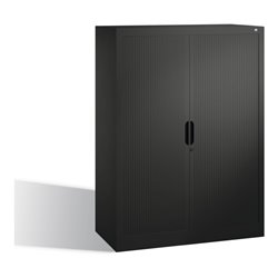 C+P Akten-Sideboard Omnispace mit Rollladen, 3 Ordnerhöhen, H1345xB1000xT420mm Schwarzgrau