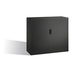 C+P Akten-Sideboard Omnispace mit Rollladen, 2 Ordnerhöhen, H1030xB1200xT420mm Schwarzgrau