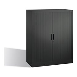 C+P Akten-Sideboard Omnispace mit Rollladen, 3 Ordnerhöhen, H1230xB1000xT420mm Schwarzgrau