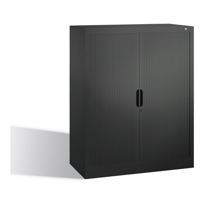 C+P Akten-Sideboard Omnispace mit Rollladen, 3 Ordnerhöhen, H1230xB1000xT420mm Schwarzgrau