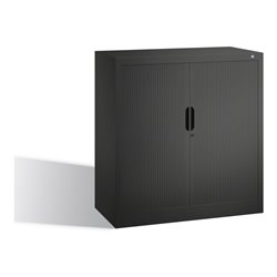 C+P Akten-Sideboard Omnispace mit Rollladen, 2 Ordnerhöhen, H1030xB1000xT420mm Schwarzgrau