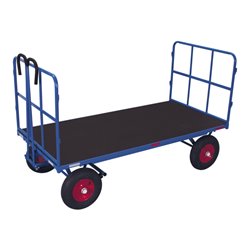 VARIOfit Handpritschenwagen mit 2 Rohrgitterwänden Luftbereifung 1.140 x 800 mm Traglast 1.000 kg
