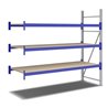 Bito Weitspannregal Set / F2 Anbaufeld 3 Ebenen H2000xT800xB2200 mm, Spanplatte enzianblau