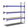 Bito Weitspannregal Set / F2 Anbaufeld 3 Ebenen H2000xT600xB1800 mm, Spanplatte enzianblau