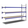 Bito Weitspannregal Set / F2 Anbaufeld 3 Ebenen H2000xT800xB2700 mm, Spanplatte enzianblau