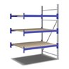 Bito Weitspannregal Set / F2 Anbaufeld 3 Ebenen H2000xT1100xB1350 mm, Spanplatte enzianblau