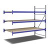 Bito Weitspannregal Set / F2 Anbaufeld 3 Ebenen H2000xT1100xB2200 mm, Spanplatte enzianblau
