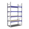 Bito Weitspannregal Set / F2 Grundfeld 4 Ebenen H2500xT800xB1350 mm, Spanplatte enzianblau