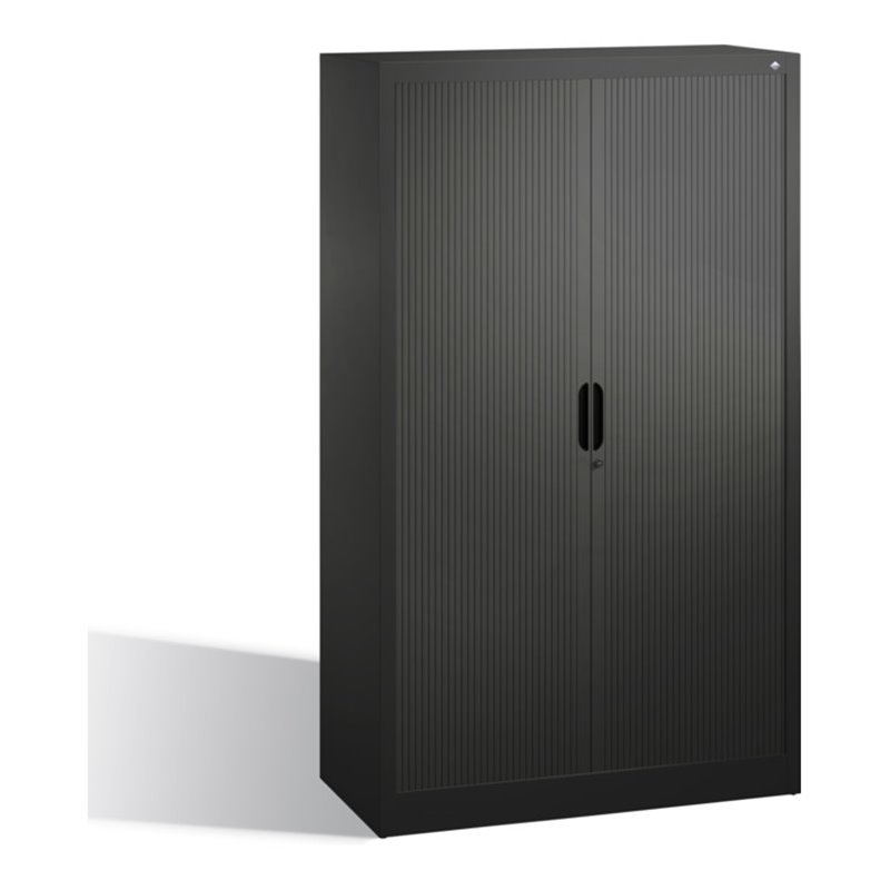 C+P Akten-Sideboard Omnispace mit Rollladen, 4 Ordnerhöhen, H1660xB1000xT420mm Schwarzgrau