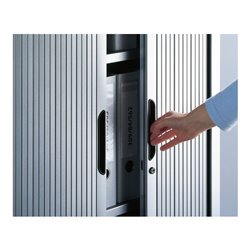 C+P Akten-Sideboard Omnispace mit Rollladen, 4 Ordnerhöhen, H1660xB1000xT420mm Schwarzgrau