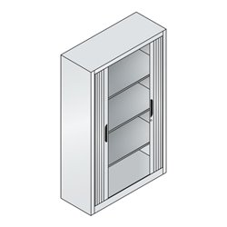 C+P Akten-Sideboard Omnispace mit Rollladen, 4 Ordnerhöhen, H1660xB1000xT420mm Schwarzgrau